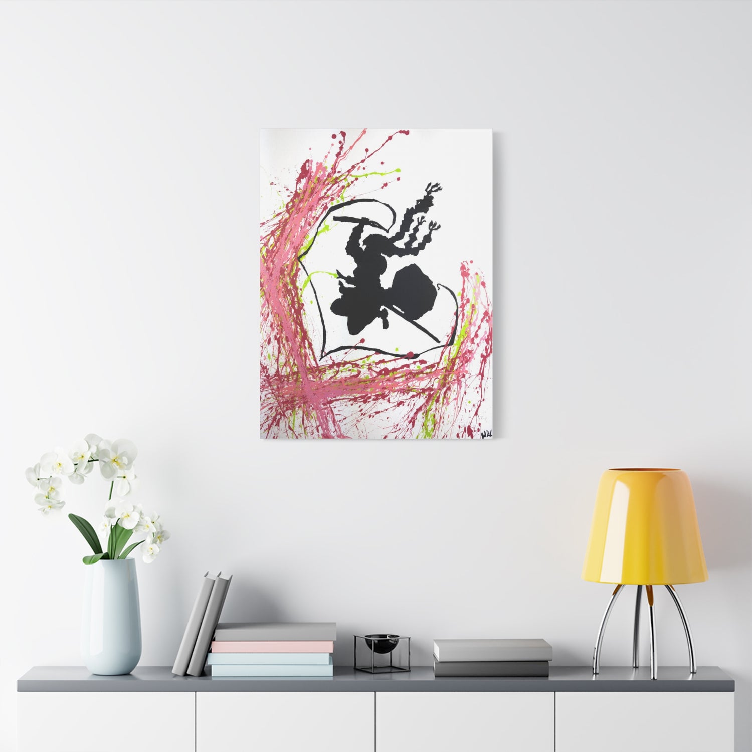 Whirlwind of Affection - Minimalist Mitsuri Kanroji Canvas Print by Kobo Shibusa