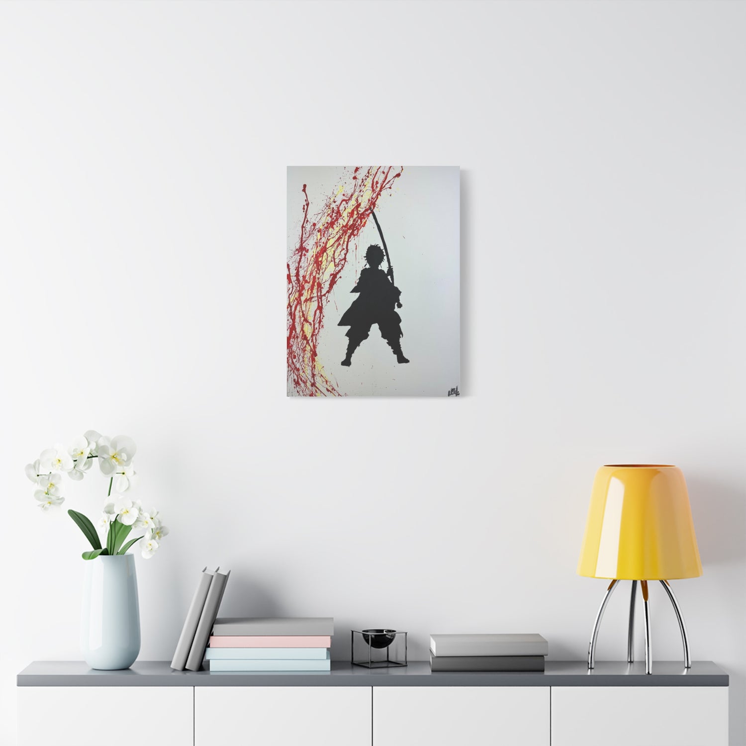 Sun Breathing Splendor - Minimalist Hinokami Kagura Canvas Print by Kobo Shibusaa