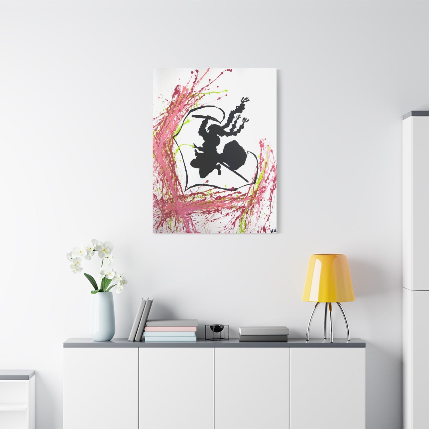 Whirlwind of Affection - Minimalist Mitsuri Kanroji Canvas Print by Kobo Shibusa