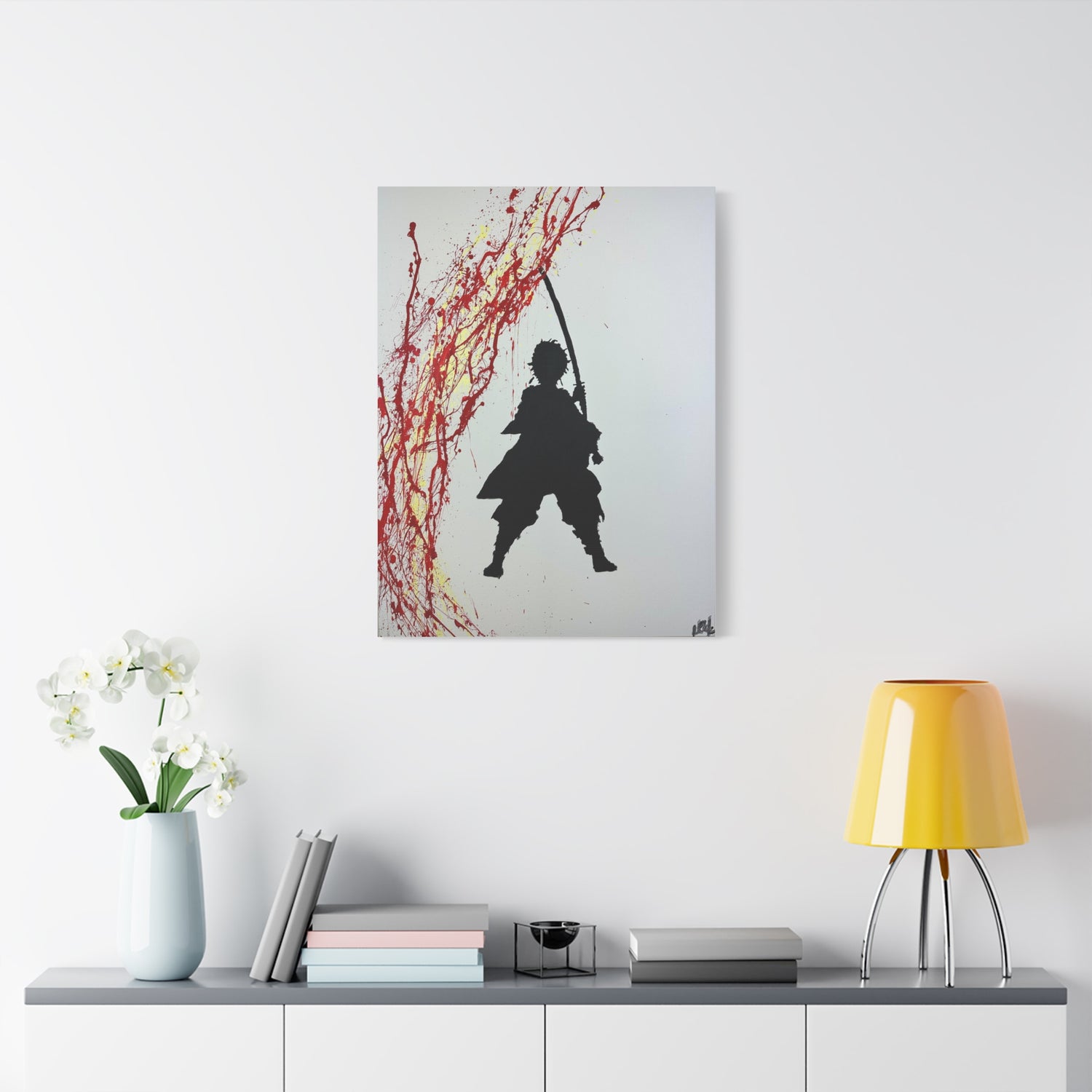 Sun Breathing Splendor - Minimalist Hinokami Kagura Canvas Print by Kobo Shibusaa